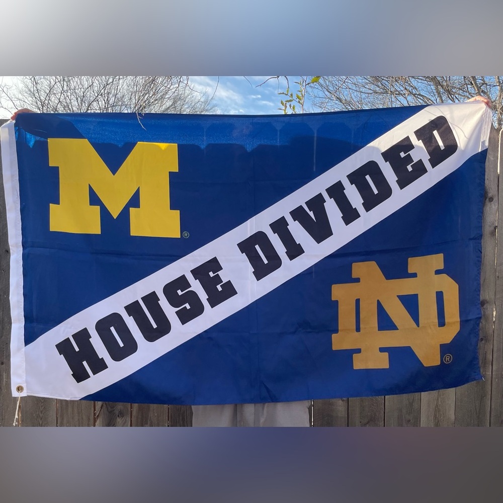 House Divided Michigan & Notre Dame Outdoor/ Indoor Flag